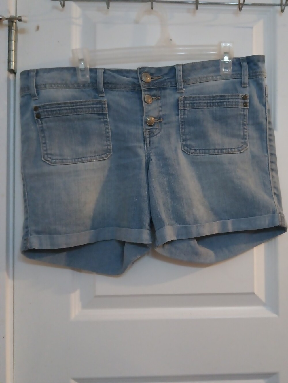 lei Light Blue Denim Button-Front Women's Shorts